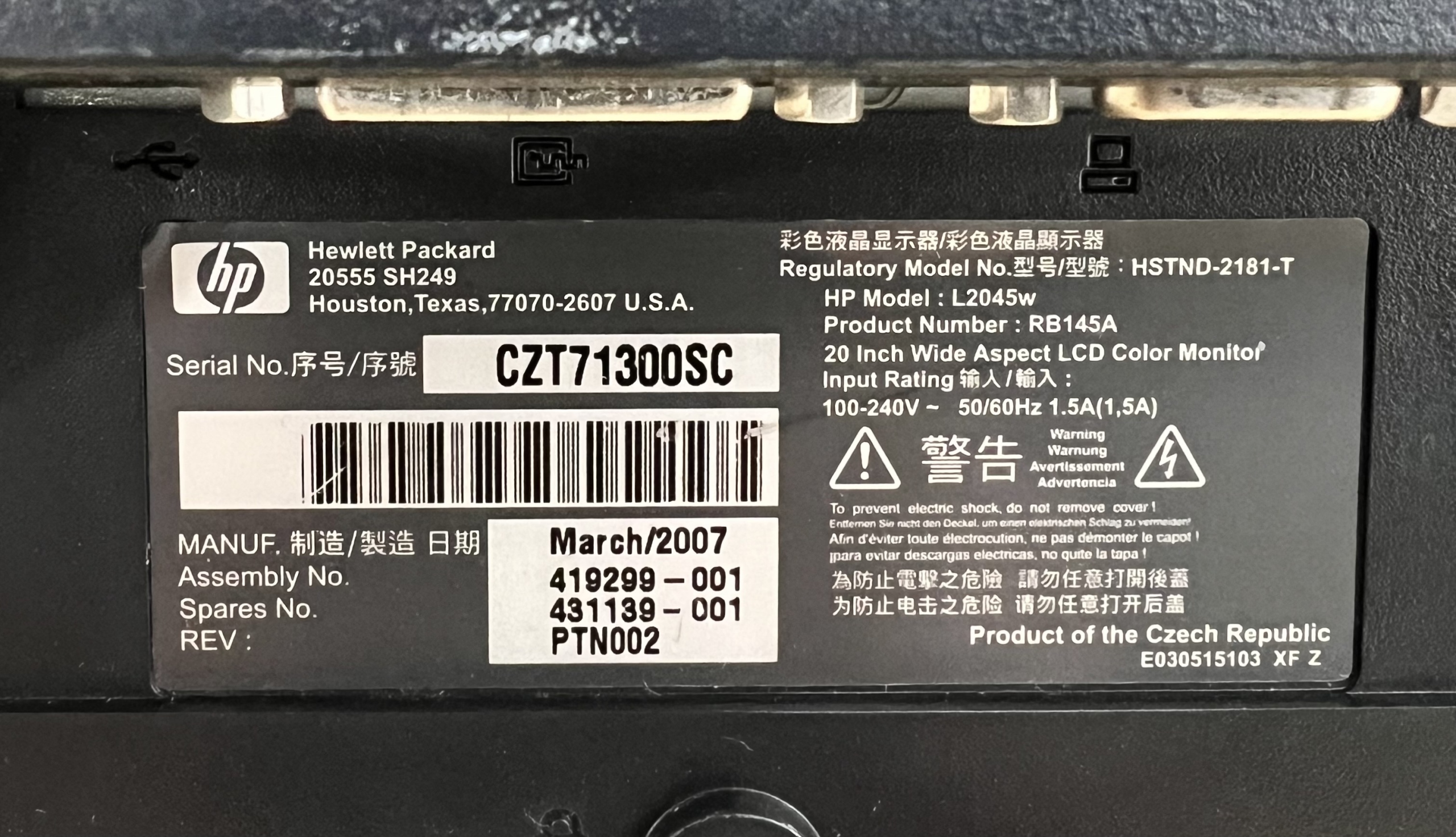 Monitor HP L2045W Żary Licytacja na Allegro Lokalnie