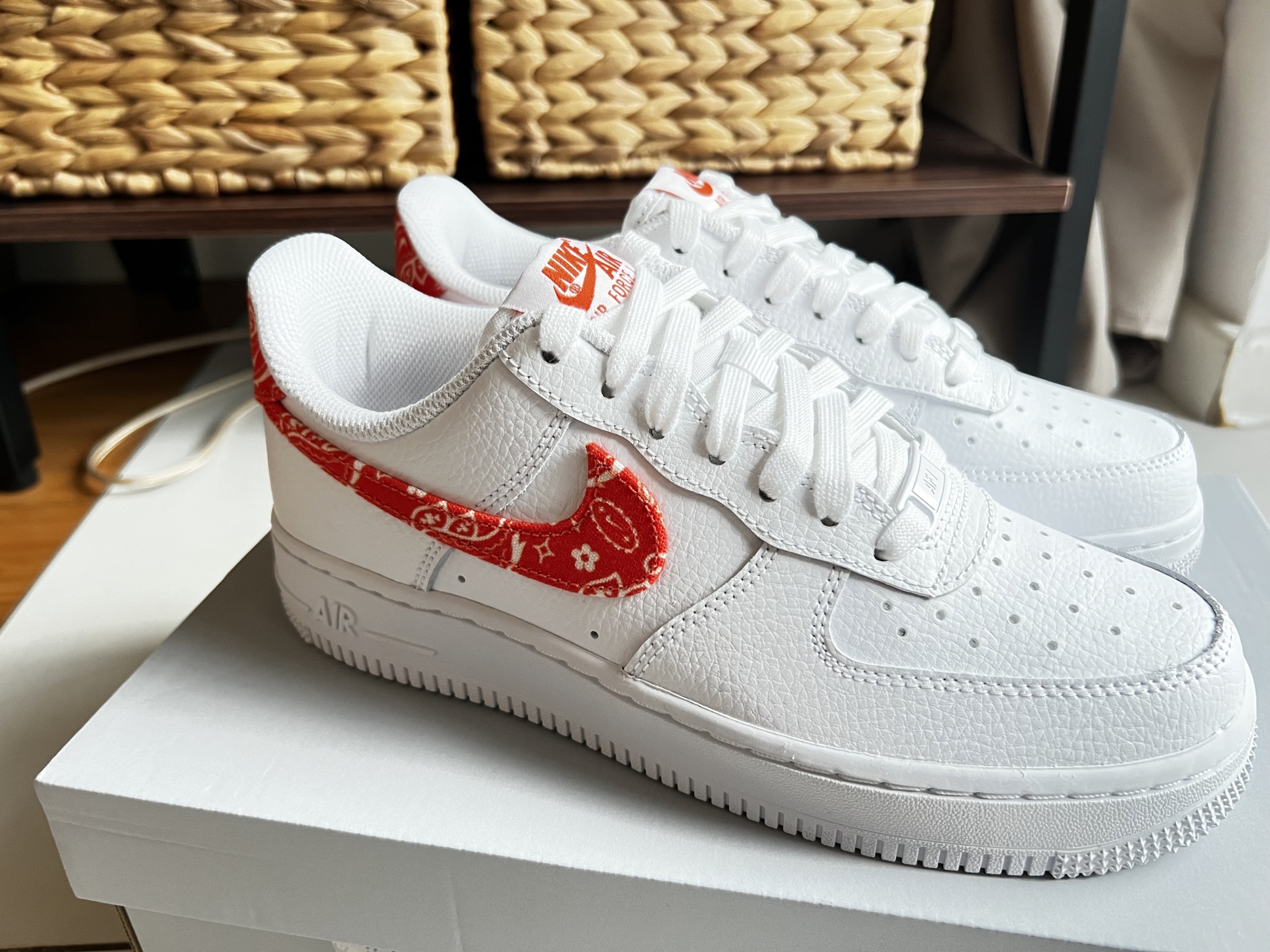 nike air force 1 orange and white