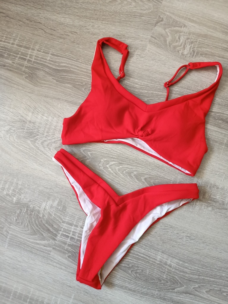 Nowy koralowy komplet czerwone bikini damskie 36 S Kraków