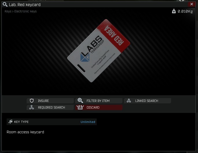 Escape From Tarkov Lab. Red Keycard Gdynia Kup teraz na Allegro