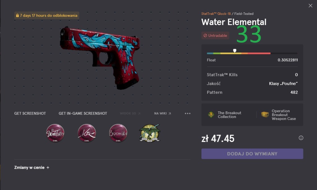 Glock water elemental FT ST CSGO Działdowo Kup teraz na Allegro