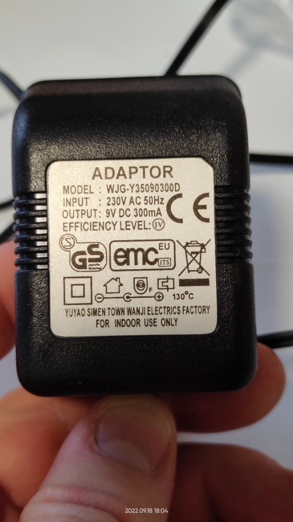 Zasilacz 9V 300mA model WJG-Y35090300D | Błonie | Kup teraz na Allegro ...