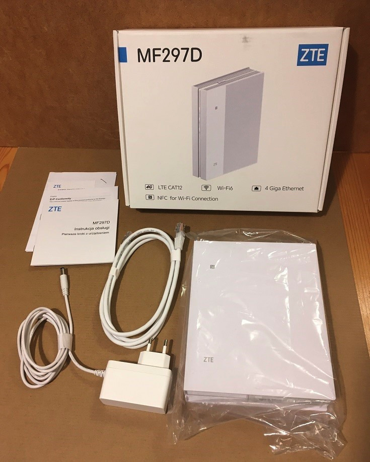 Domowy Biurowy Router ZTE MF297D WiFi 6 3x pasma LTE CAT 12 gwarancja ...