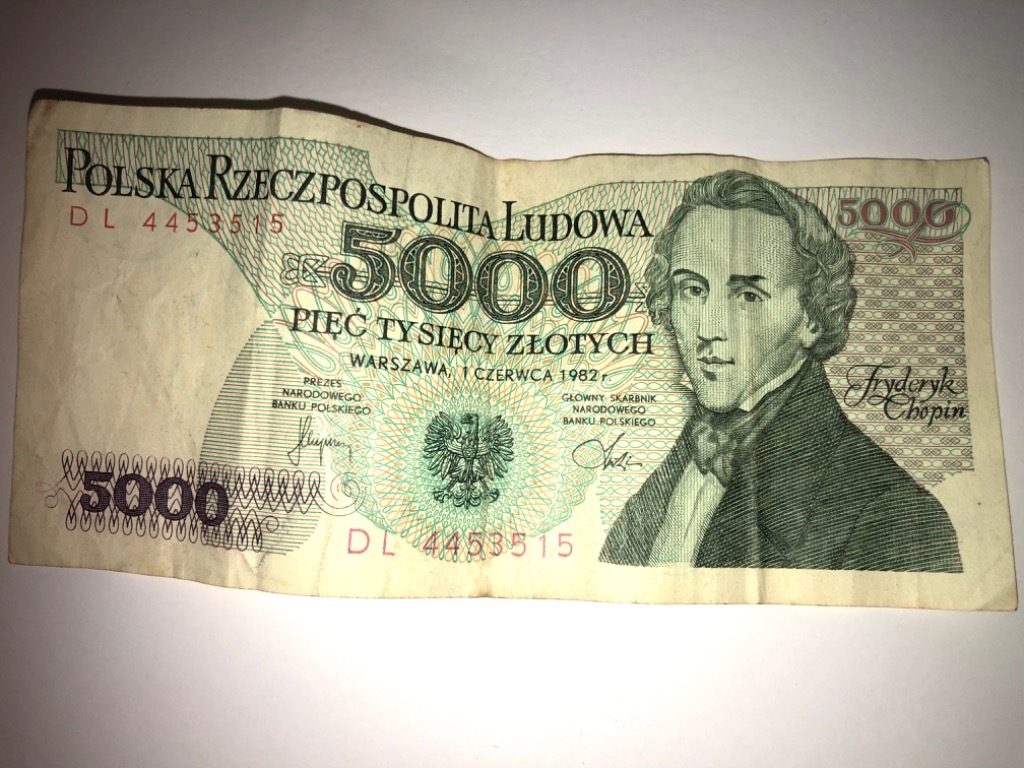 Banknot 5000 PRL 1982 DL | Gdynia | Kup teraz na Allegro Lokalnie