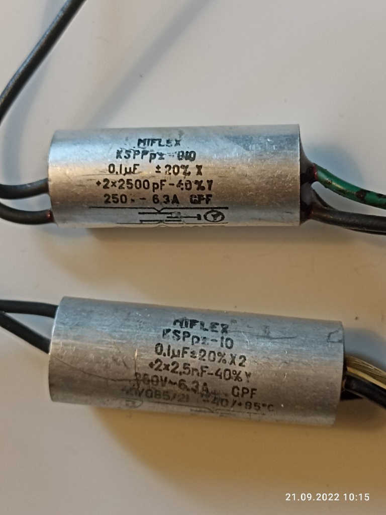 KONDENSATOR KPpz-10 0,1uF 2x2500pF 250V 6,3A | Konin | Kup teraz na