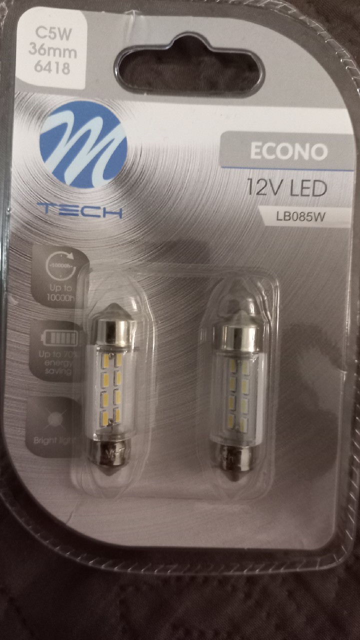 M-TECH 2X LED (СВІТЛОДІОД) C5W, 36 MM 8XSMD 12V 