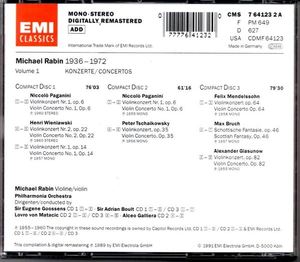 MICHAEL RABIN 1936-1972 * BOX 6CD EMI CMS 7641232 | Lublin | Kup