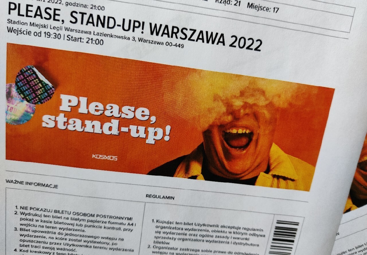 Bilety Please, Standup! Warszawa 2022 Warszawa Ogłoszenie na