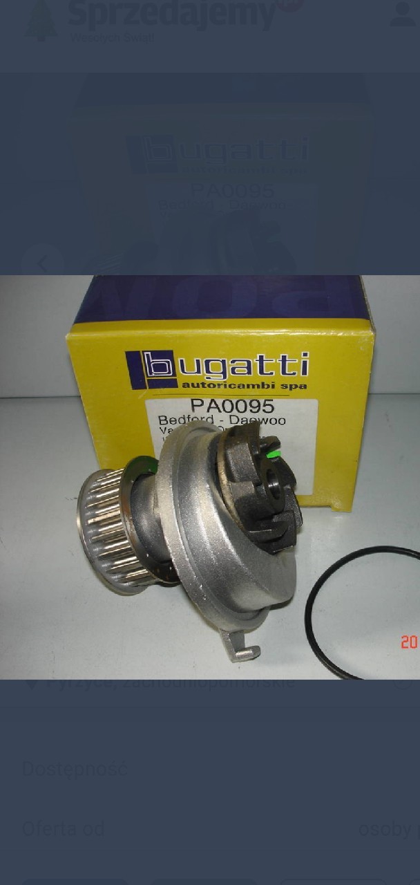 НАСОС ВОДИ OPEL ASCONA, MANTA, REKORD ФІРМИ BUGATTI PA0095 