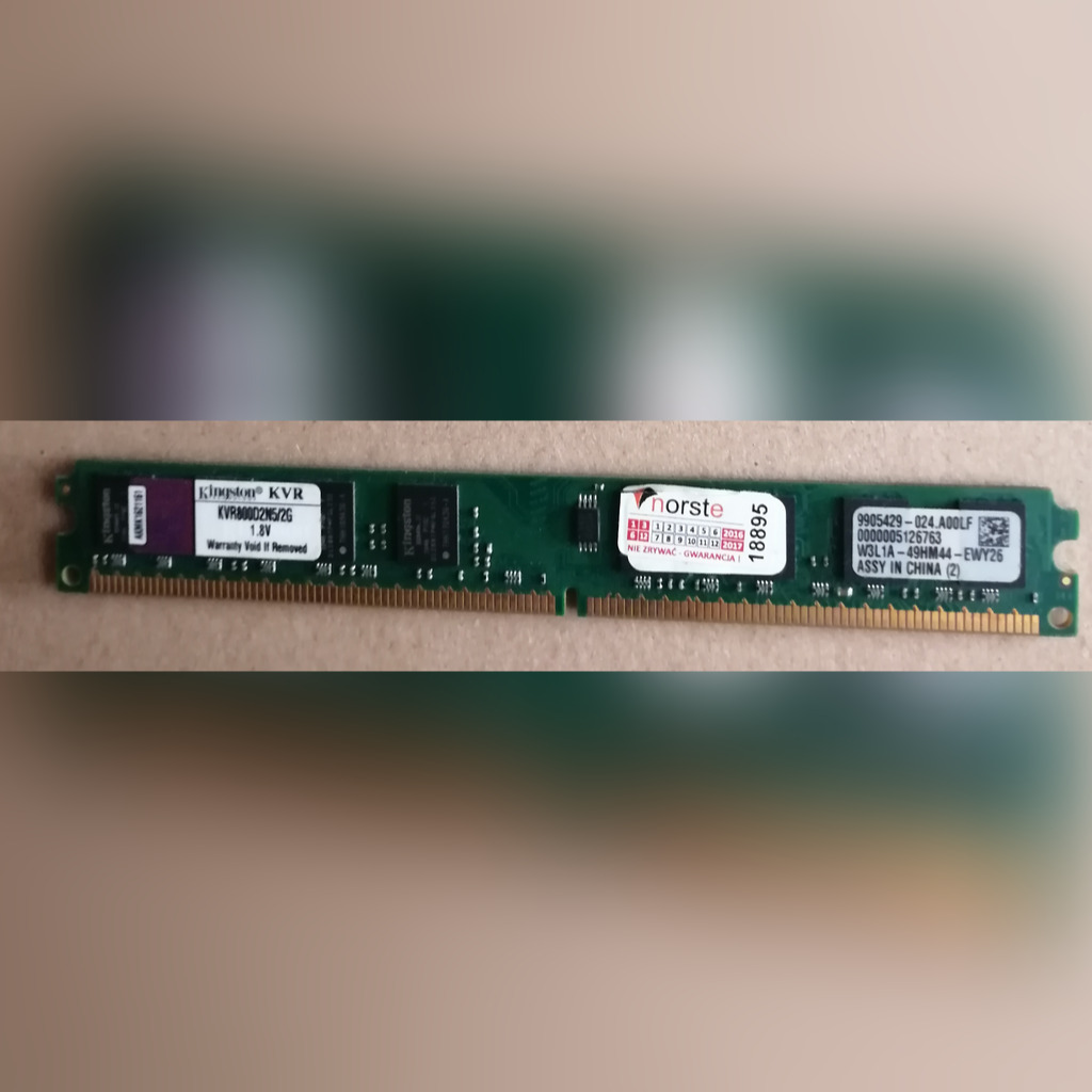 Kingston 2GB DDR2 800MHz KVR800D2N5/2G Low Profile | Jałowęsy | Kup ...