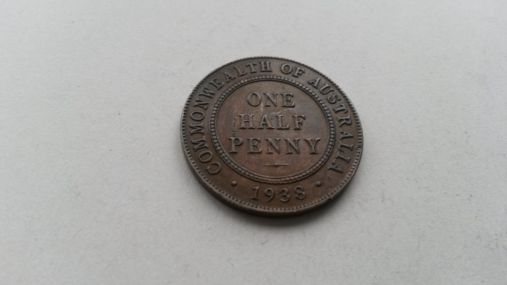 Australia 1 2 Pensa One Half Penny 1938 Kup Teraz Za 55 00 Zl Jaworzno Allegro Lokalnie