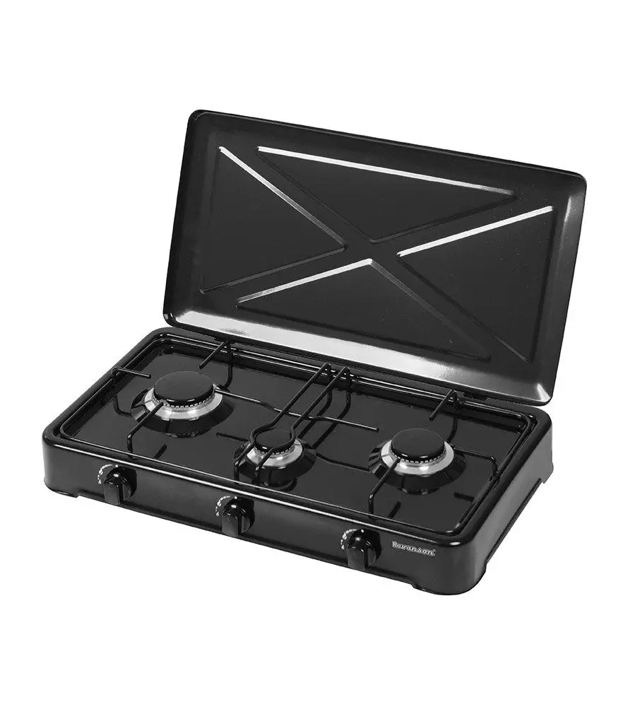 Kuchenka turystyczna nastawna 3-palnikowa Ravanson K-03TB czarna