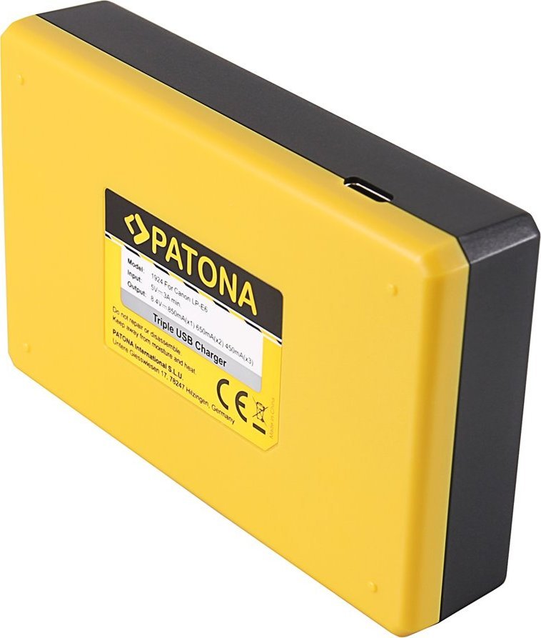 Ładowarka PATONA USB Triple LCD Canon LP-E6 1924 Model LP-E6