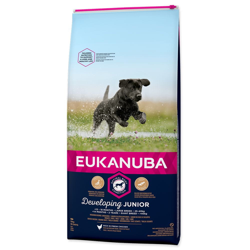 2 x Eukanuba vyvíjející se mladé kuře velkých plemen 15 kg