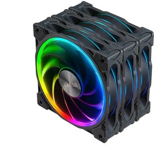prídavný ventilátor Akasa Soho Ar Led 12 cm Rgb 3 ks AK-FN108-KT03