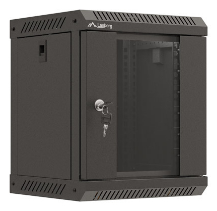 Szafa Rack 10" 6U 300x300 Szafka Serwerowa Wisząca Czarna Drzwi Szklane