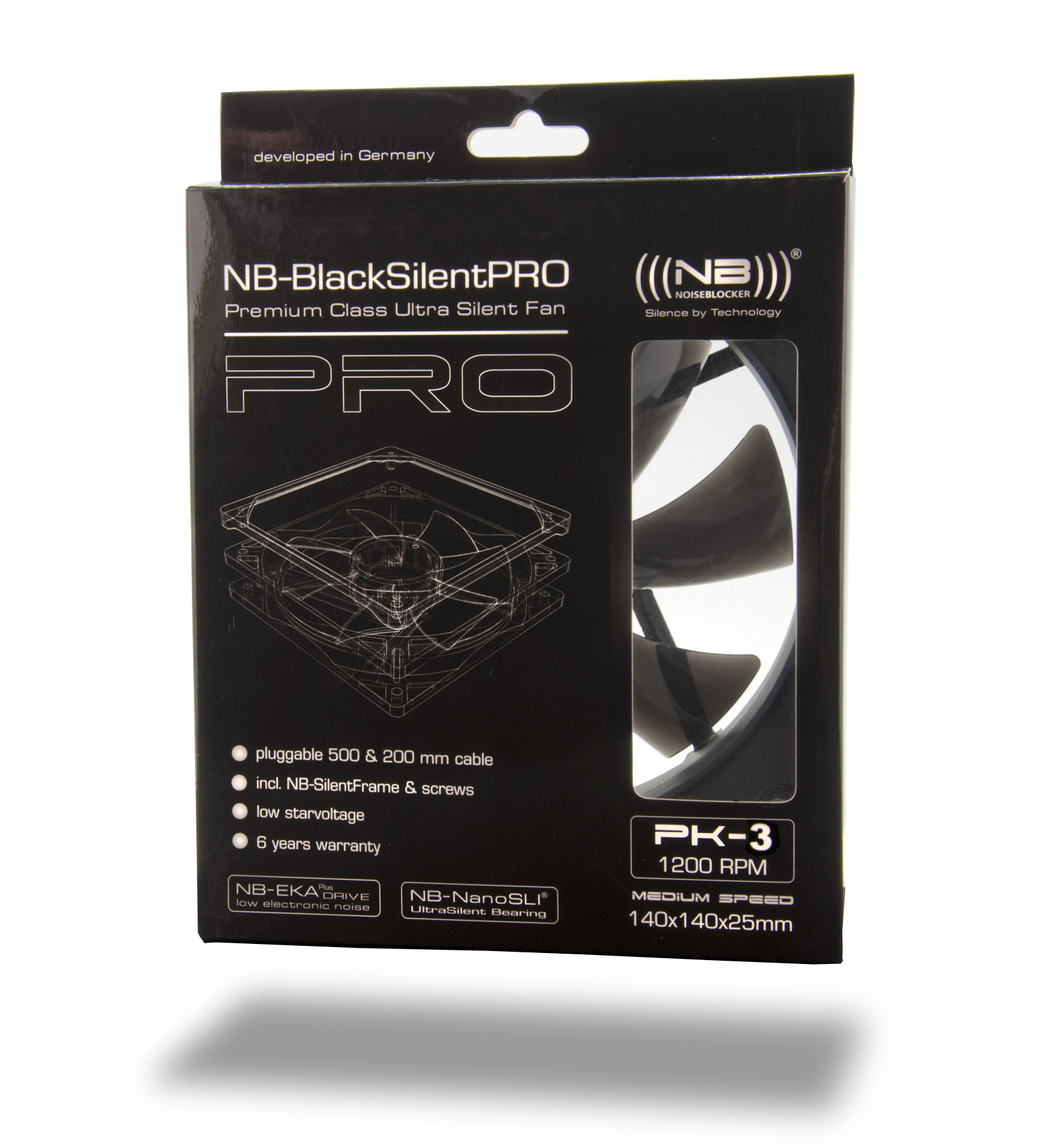 Wentylator NoiseBlocker BlackSilent Pro Fan PK3 140mm