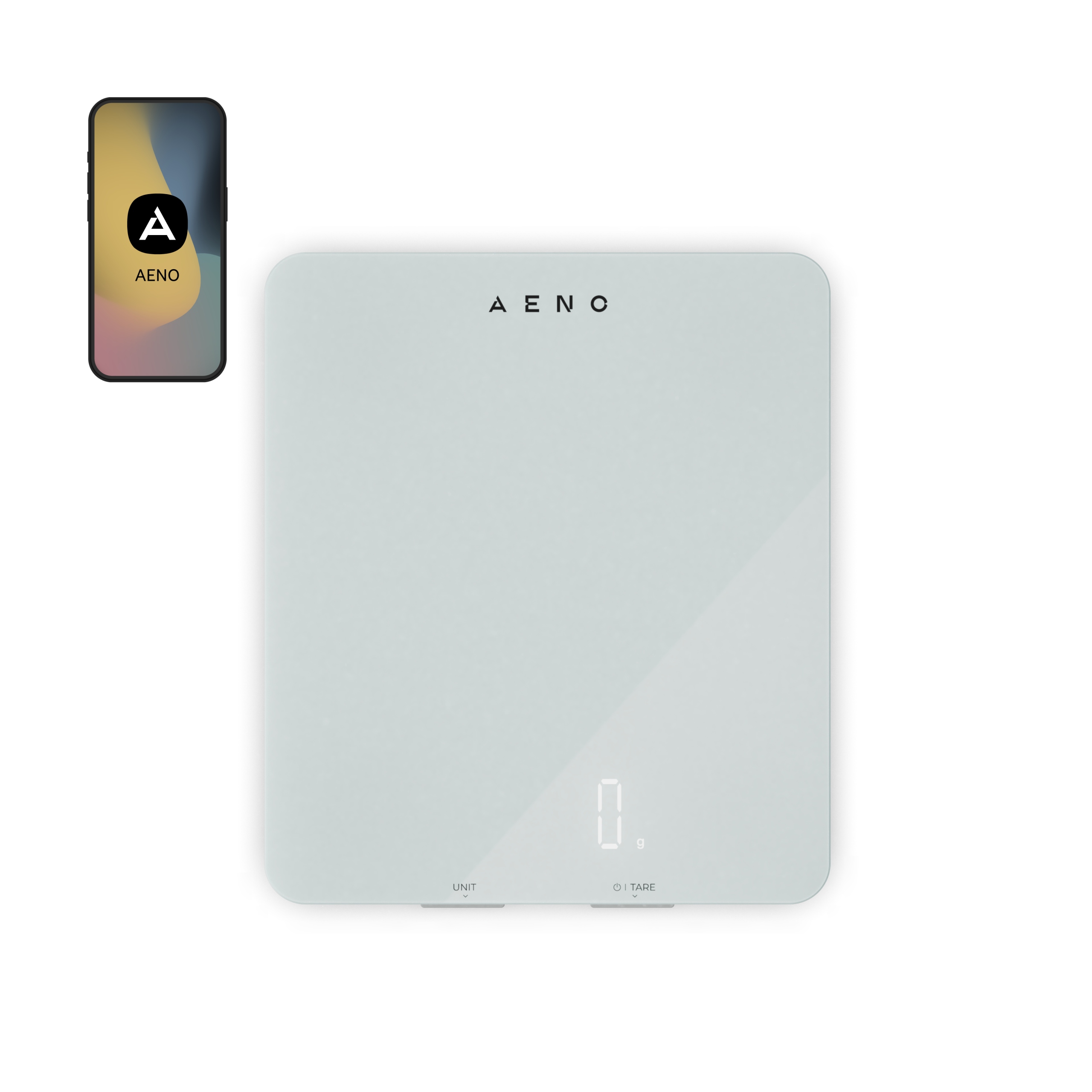 AENO KS1S Waga kuchenna Smart Bluetooth do 8 kg szklana biała — 15