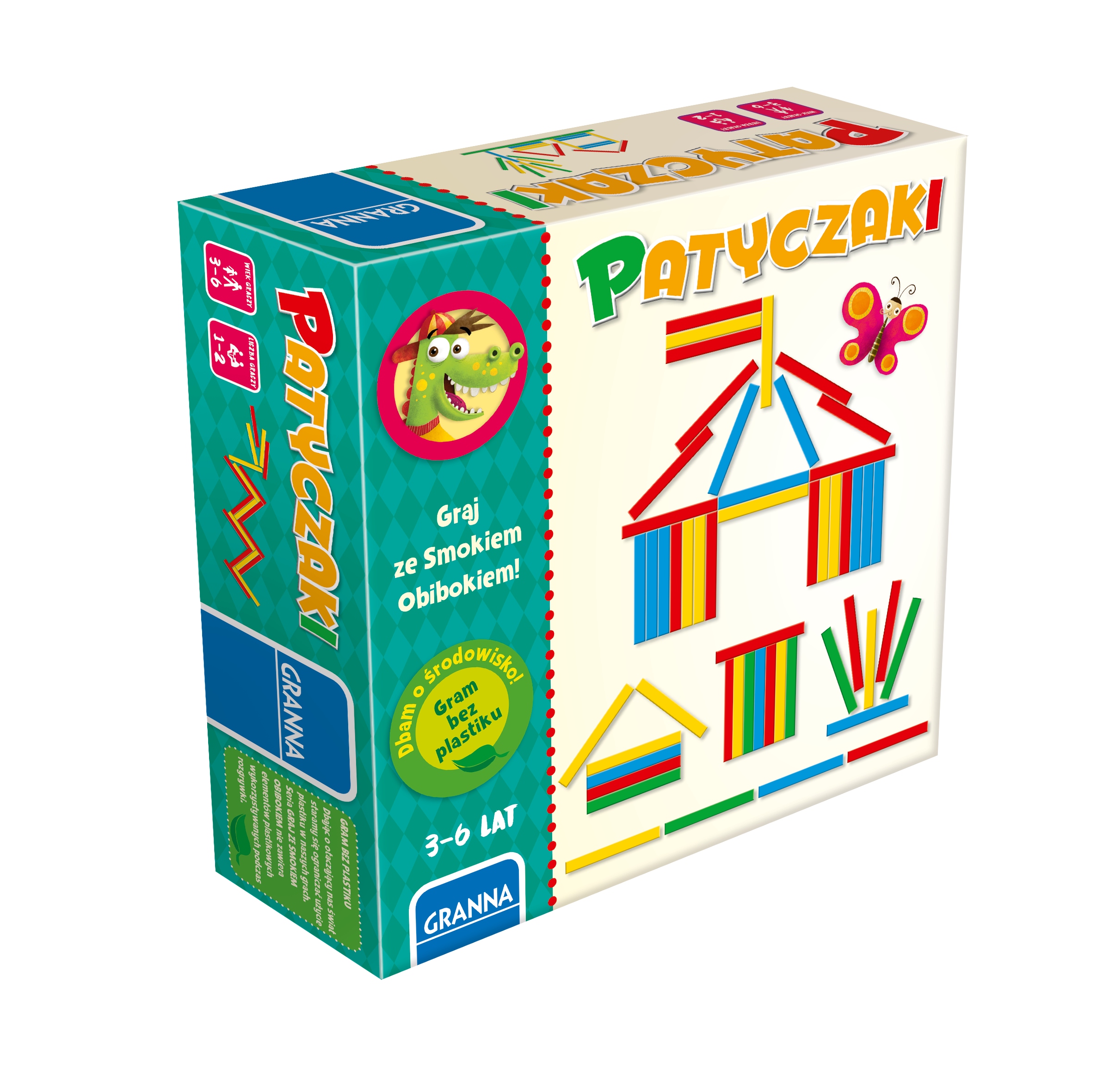 GRA KREATYWNA EDUKACYJNA PATYCZAKI GRAM ZE SMOKIEM OBIBOKIEM GRANNA