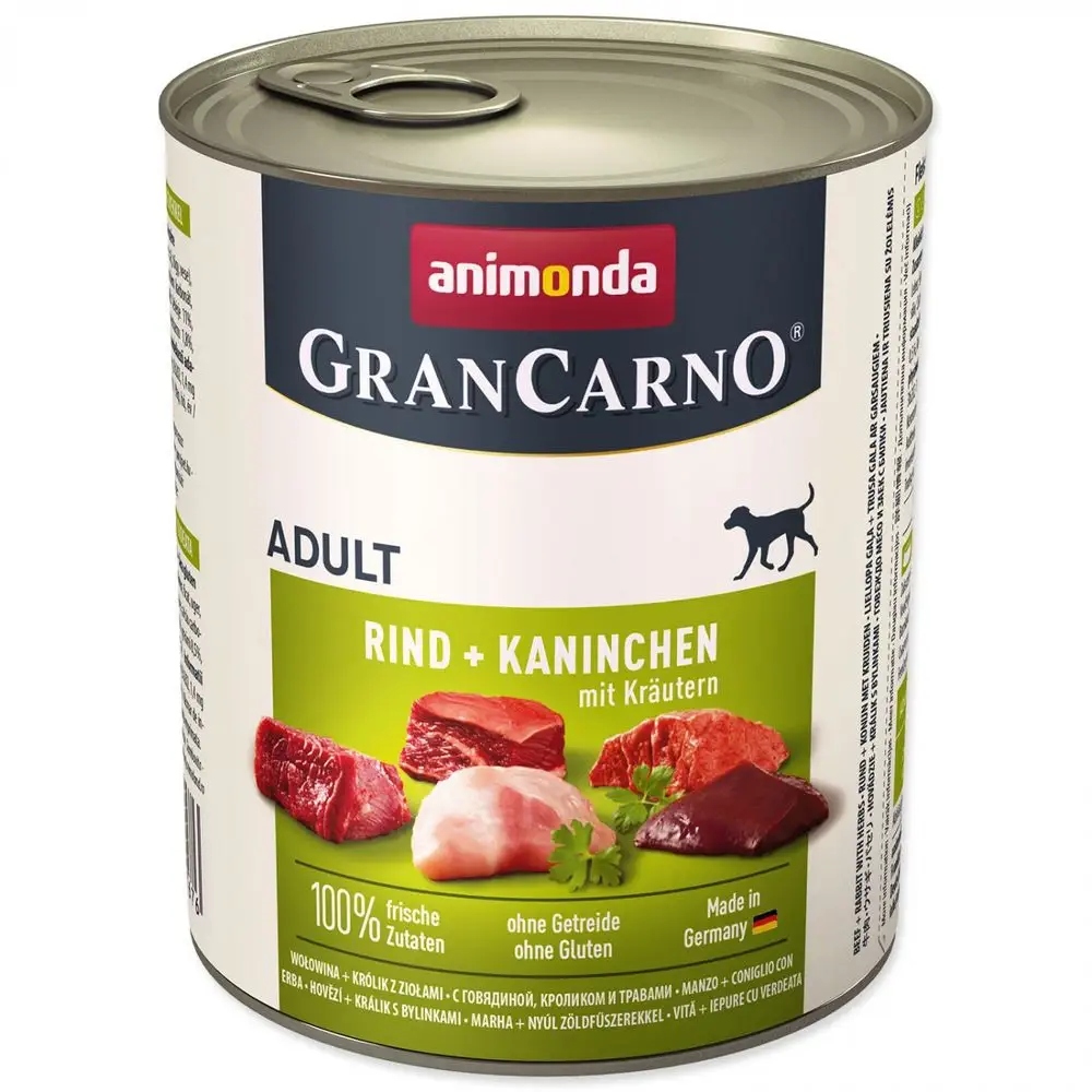 Levně Animonda GranCarno Adult 800 g Vlhké Krmivo pro psy Hovězí králík Bylinky