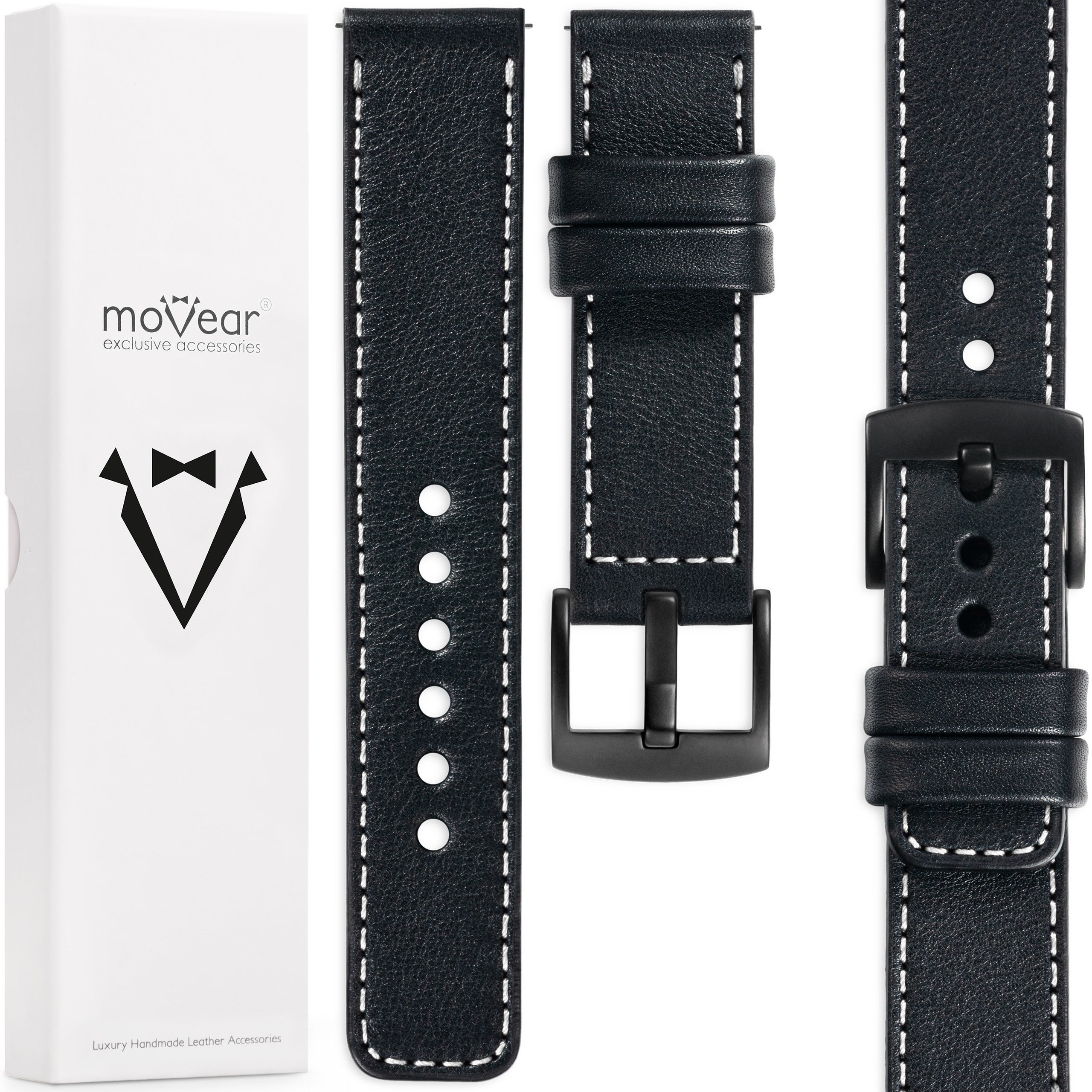 Pásek 24 mm pro prémiové hodinky, exkluzivní kožený Polský Movear