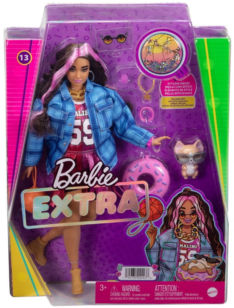 Lalka Barbie Extra Sportowa sukienka HDJ46 Materiał plastik