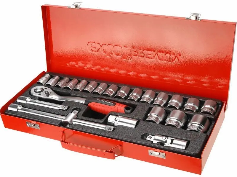 Hlavica nástrčné Extol Premium (8818365) sada 24ks, 1/2", CrV