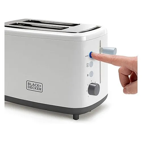 BLACK+DECKER Toster 820W 2 Szerokie Szczeliny 7 Stopni Opiekania Biały — miniatura 12