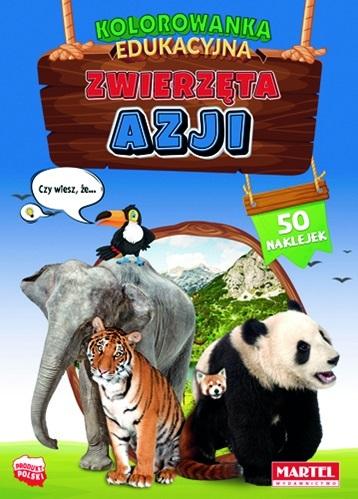 

Zwierzęta Azji z naklejkami. Kolorowanka edu