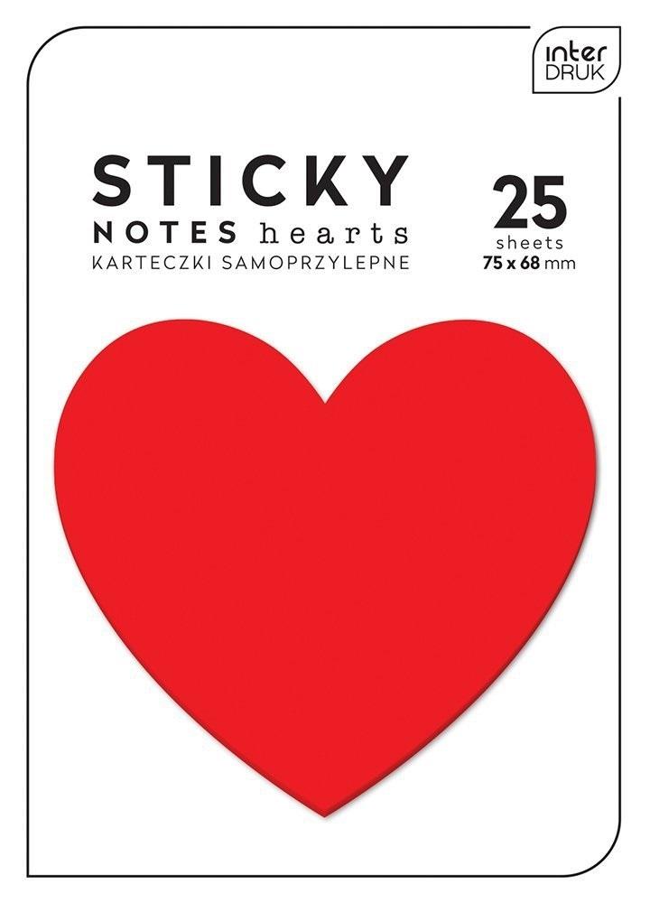 Samoprzylepne KARTECZKI MINI NOTESIK Papierniczy 75x68 Hearts, Interdruk Kolor Wielokolorowy