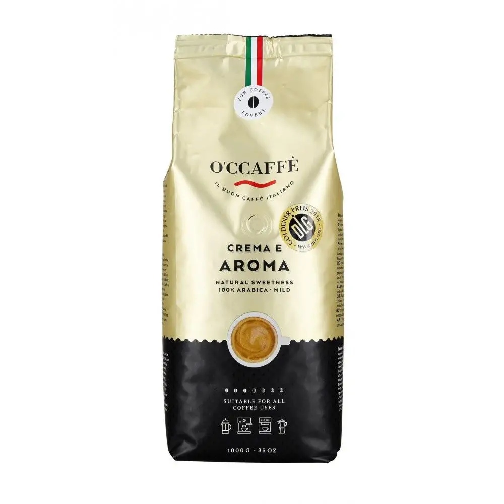 Levně Zrnková Káva O'ccaffé Crema A Aroma 100% Arabica 1 kg