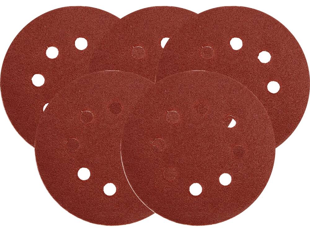 Krążki Ścierne Z Rzepem Otwory 125mm P120 5 sztuk