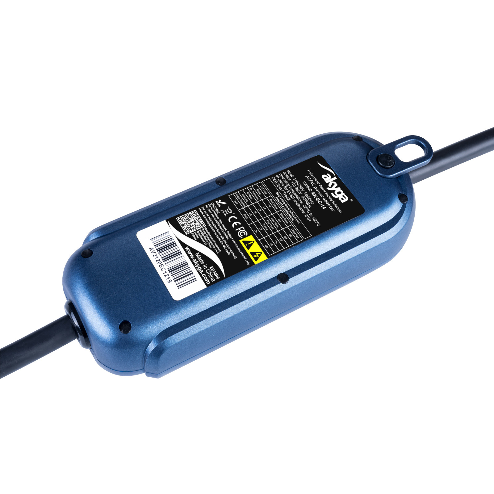 AKYGA Ładowarka do samochodów elektrycznych Akyga AK-EC-14 CEE 5pin Type2 LCD 1-faza 32A 7.2kW 5m — 8