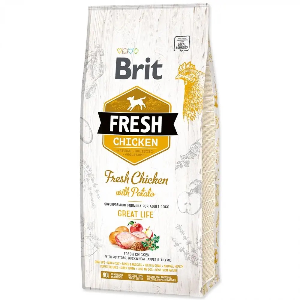 Brit Fresh Chicken Potato Adult Great Life suché krmivo 12 kg