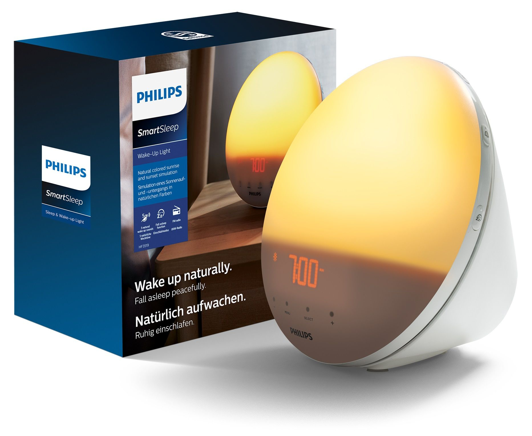 Síťové rádio Budík Lampička Wake Up Philips HF3531/01