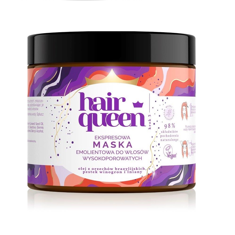 

Hair Queen maska emolientowa Średnioporowate 400ml