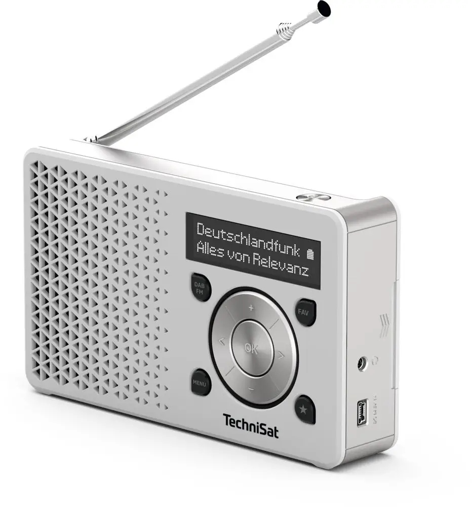 Prenosné rádio Dab+ Fm TechniSat Digitradio 1 batéria bielo-strieborná