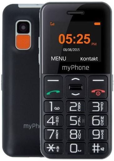 myPhone Halo Easy Telefon komórkowy 1.77" czarny, Bluetooth, 1000 mAh