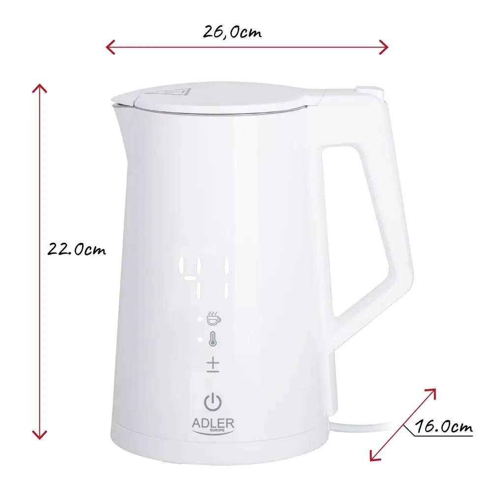 Czajnik LED z regulacją temperatury 1,7L STRIX biały AD 1345