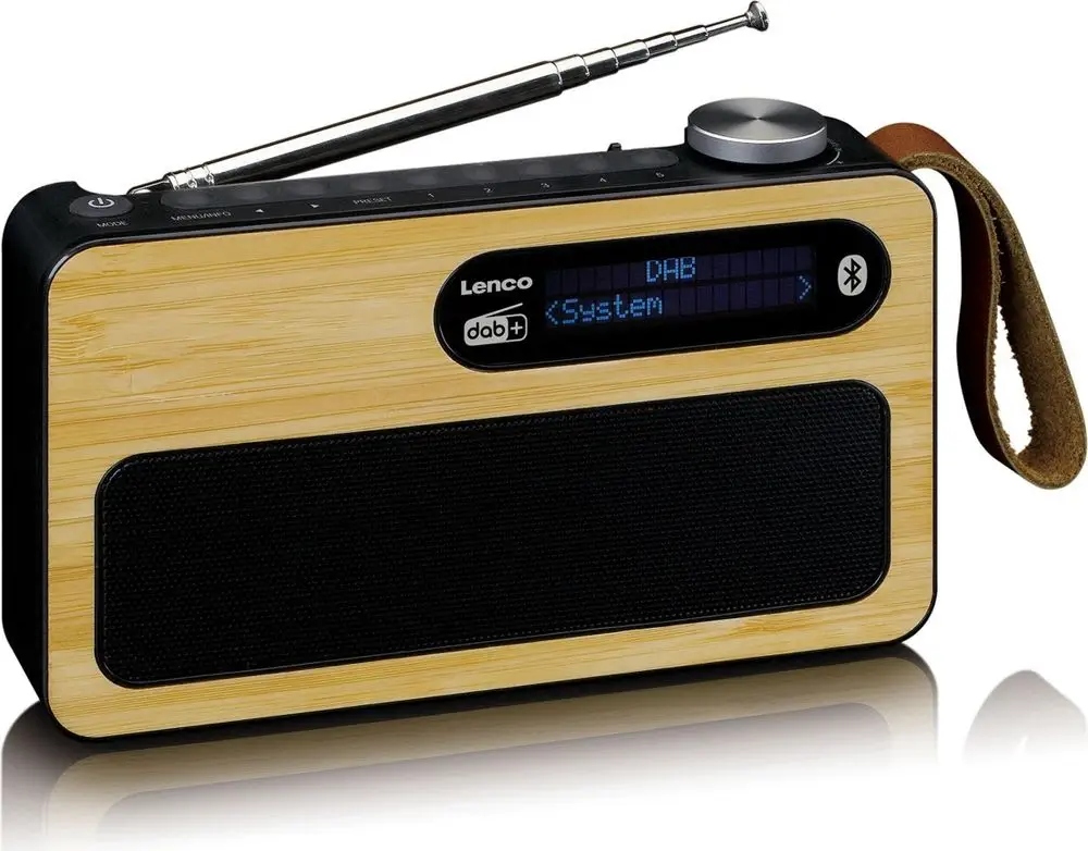 Digitální rádio Dab+ Lenco PDR-040BAMBOOBK Bluetooth Rds