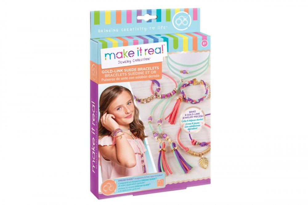 Make it Real Zestaw do tworzenia bransoletek Gold Link Suede