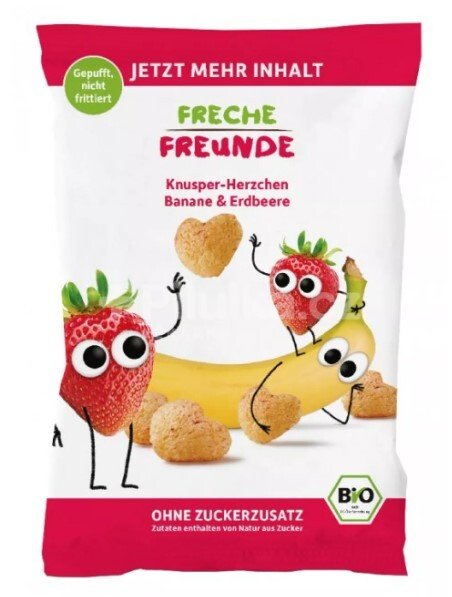 5 x Freche Freunde Bio Chipsy Kukuřice, Banán a Jahoda 30 g