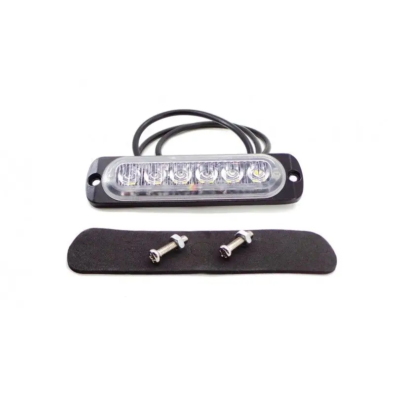 LAMPA OBRYSOWA STROBO 6 LED 12V 24V POMARAŃCZOWA Kolor pomarańczowy