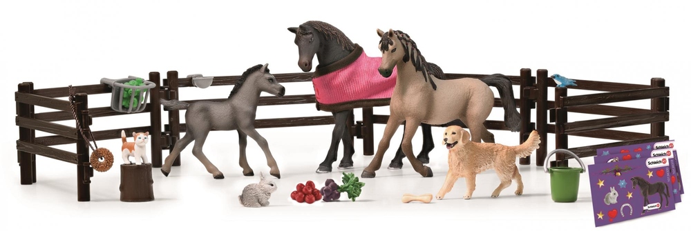 Адвент-календарь Schleich Horse Club 2025 Lakeside, 3 жеребёнка и аксессуары, от 5 лет — фото 3