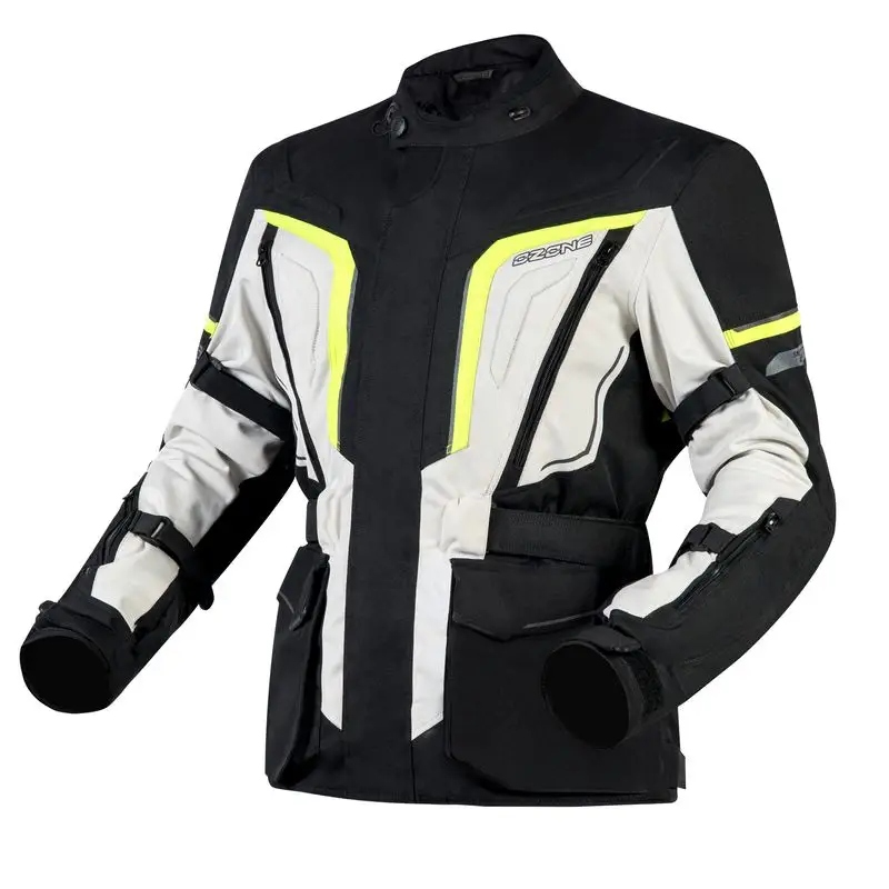 Textilná motocyklová bunda Ozone Sahara veľ. L black grey fluo