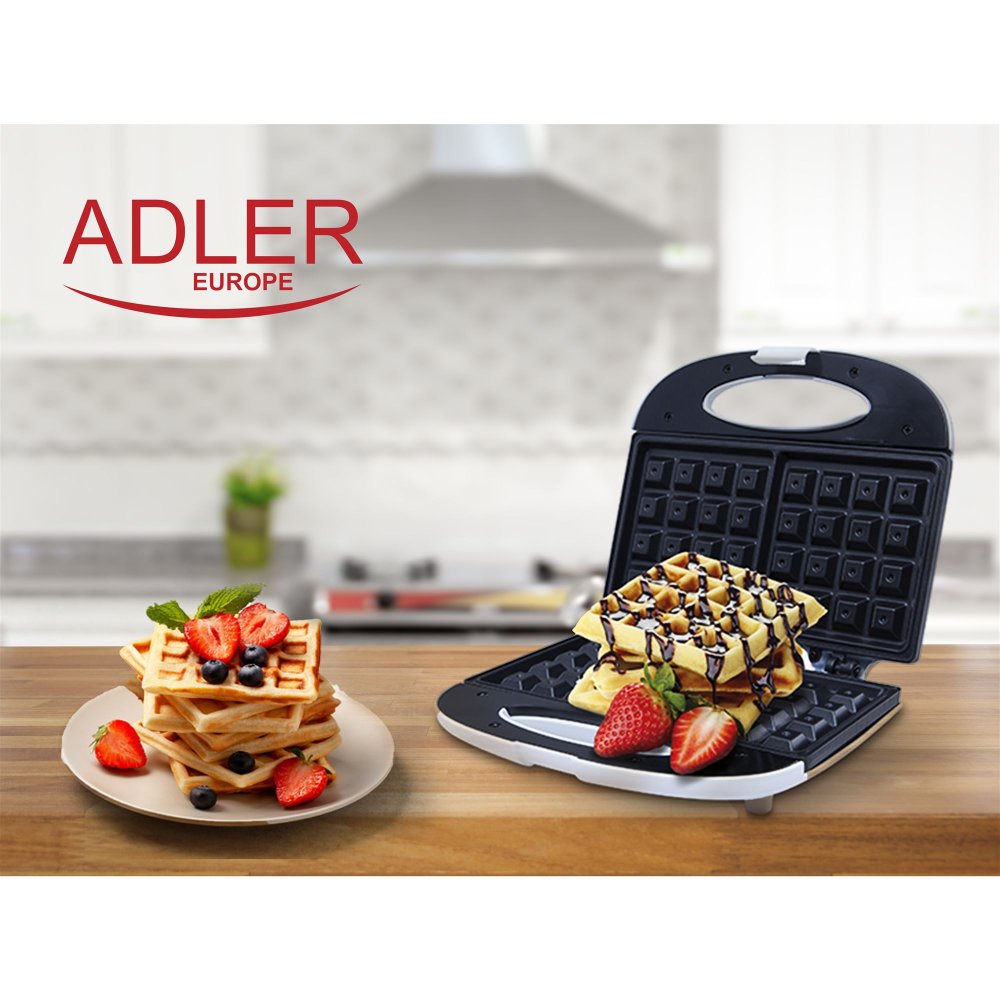 Gofrownica opiekacz do gofrów Adler AD311 700 W biały Materiał obudowy tworzywo sztuczne
