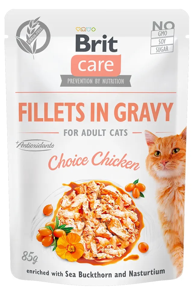 Levně Care Cat Fillets in Gravy Choice Chicken 85 g
