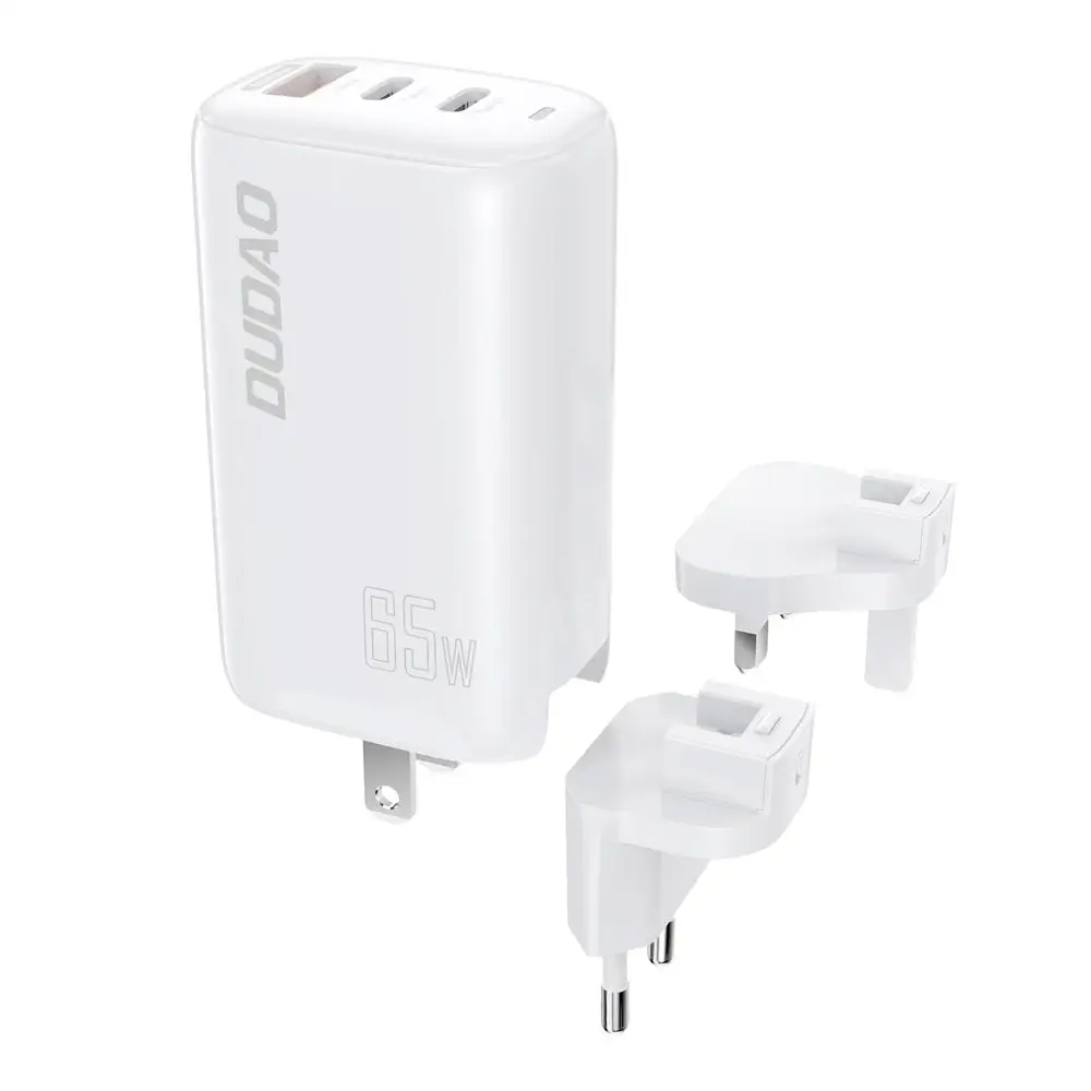 A7PRO 3in1 GaN síťová nabíječka Usb 2x Usb-c Qc Pd 65W, bíla