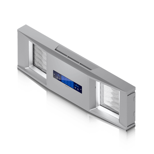 UBIQUITI Enterprise NVR Bezel, Disc overview and management, View livestreams directly from the rack, Physically secure discs with a door latch, 4.7" touchscreen — 5