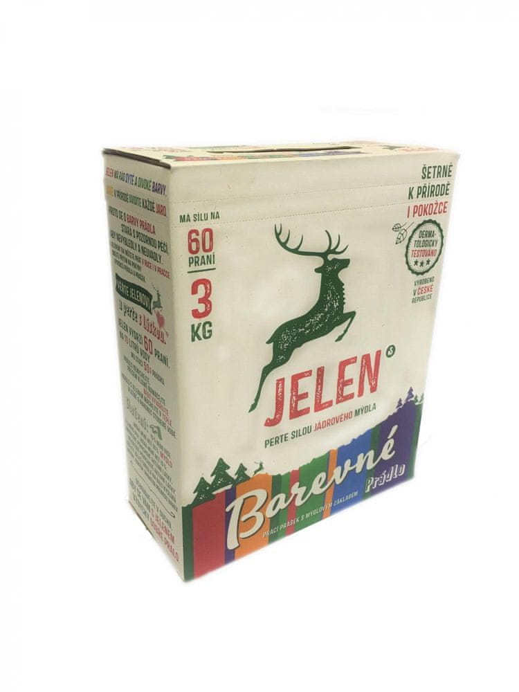 Levně Jelen prášek na barevné prádlo 3,13 kg